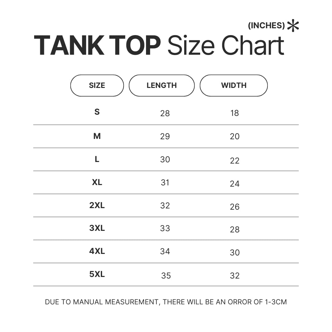 Tank Top Size Chart - Link Click UK Shop