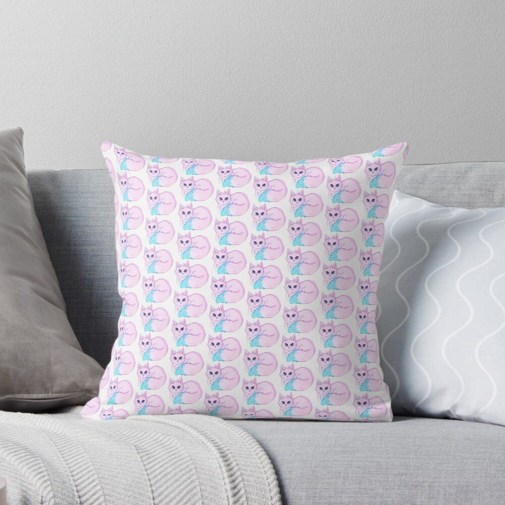 Kitty Lu Guang Throw Pillow